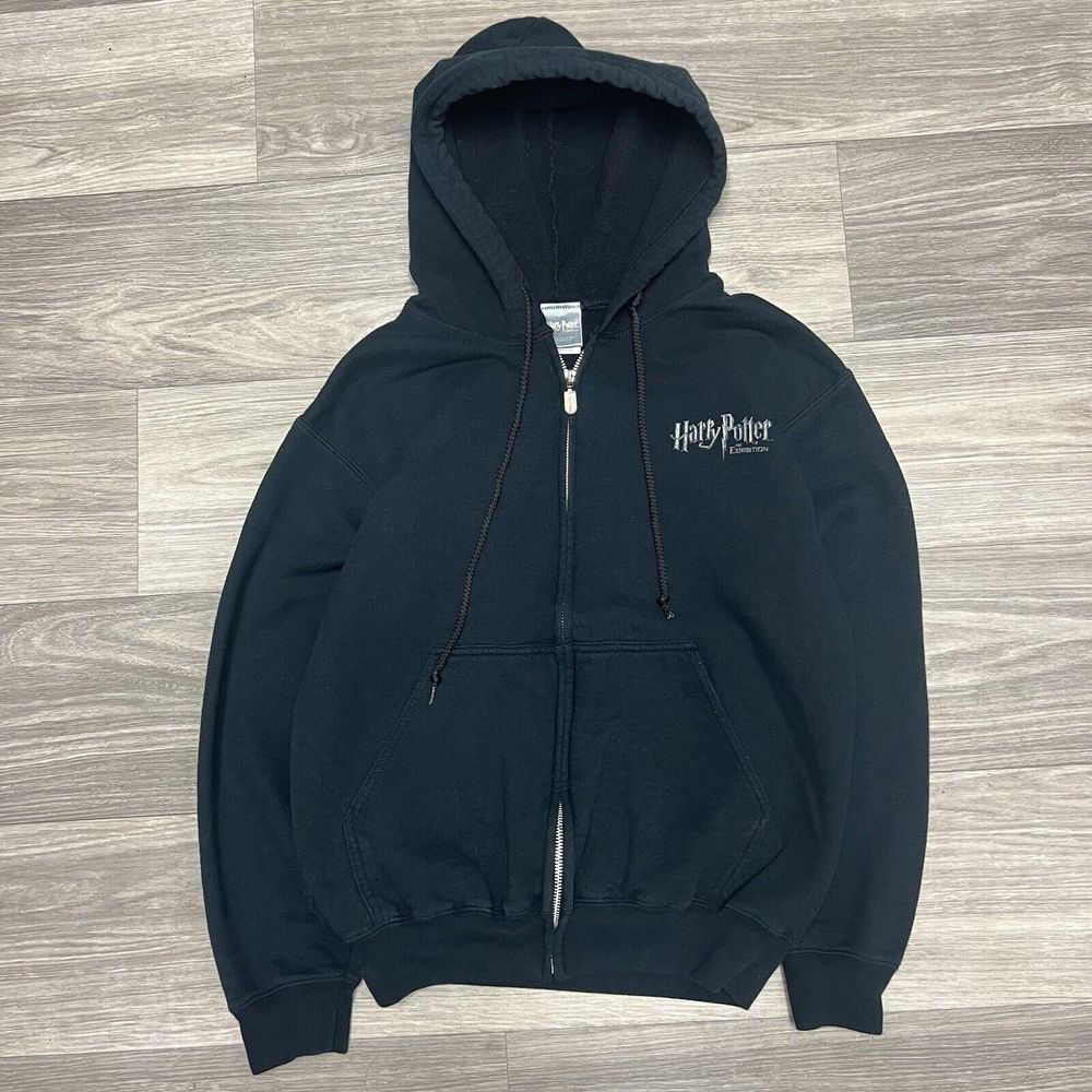 Harry Potter Exhibition Hoodie‎ Adult S FullZip Black NYC Movie Promo RARE Punk